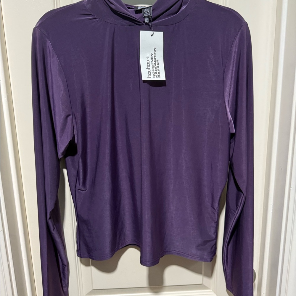 NWT Kourtney Kardashian Barker Purple Long Sleeve Hoodie 16